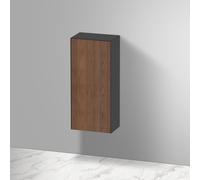 Armadietto Duravit Tulip bianco a mezza altezza, larghezza 400 x profondità 240 mm, 1 porta con apertura a ribalta a sinistra, WT1322L, Colorazione: Corpo: grafite lucida, frontale: noce americano massiccio