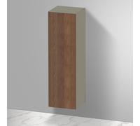 Armadio Duravit Tulip bianco a mezza altezza, larghezza 400 x profondità 360 mm, 1 porta con apertura a ribalta a sinistra, WT1332L, Colorazione: Corpo: grigio pietra lucido, frontale: noce americano massiccio