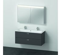 Duravit Xbase, set di mobili a parete, con mobile a specchio LED, lavabo e mobiletto, larghezza 1200 mm, XB00670, Colorazione: Grafite opaco Decor