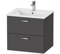 Duravit XBase meuble sous-lavabo mural L:60 cm avec 2 tiroirs, XB612004949, XB612004949, Colorazione: Grafite opaco Decor