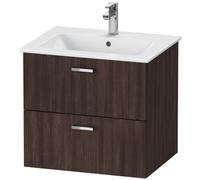 Duravit XBase meuble sous-lavabo mural L:60 cm avec 2 tiroirs, XB612005353, XB612005353, Colorazione: Castagno scuro arredamento scuro