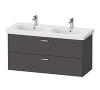 Duravit XBase meuble sous-lavabo suspendu L:120cm avec 2 tiroirs, XB619404949, XB619404949, Colorazione: Grafite opaco Decor