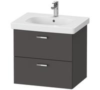 Duravit XBase meuble sous-lavabo suspendu L:60,00 cm avec 2 tiroirs, XB618904949, XB618904949, Colorazione: Grafite opaco Decor