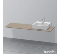 Console Duravit XSquare, 1 découpe à droite, 1600x16x550mm, XS060HR9090, XS060HR9090, Colorazione: Flanella Grigio seta opaco laccato opaco