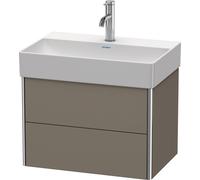 Duravit XSquare Meuble sous-lavabo compact à montage mural 58,4x39,0 cm, 2 tiroirs, pour lavabo DuraSquare 235660, XS416709090, XS416709090, Colorazione: Flanella Grigio seta opaco laccato opaco
