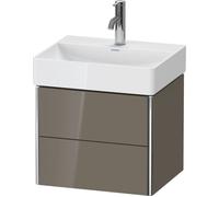 Duravit XSquare meuble sous-lavabo Compact mural 48,4x39,0 cm, 2 tiroirs, pour lavabo DuraSquare 235650, XS430508989, XS430508989, Colorazione: Flanella Laccato lucido grigio flanella