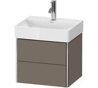 Duravit XSquare meuble sous-lavabo Compact mural 48,4x39,0 cm, 2 tiroirs, pour lavabo DuraSquare 235650, XS430509090, XS430509090, Colorazione: Flanella Grigio seta opaco laccato opaco