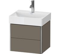 Duravit XSquare Meuble sous-lavabo Compact, suspendu, 2 tiroirs, 484x397x390mm, XS430509090, XS430509090, Colorazione: Flanella Grigio seta opaco laccato opaco