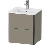 Duravit XSquare Meuble sous-lavabo Compact, suspendu, 2 tiroirs, 510x560x418mm, XS430609292, XS430609292, Colorazione: Grigio pietra Vernice opaca Seta opaco