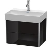 Duravit XSquare Meuble sous-lavabo Compact, suspendu, 2 tiroirs, 584x397x390mm, XS416704040, XS416704040, Colorazione: Laccato nero lucido
