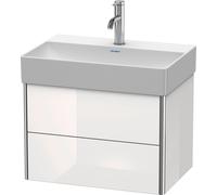Duravit XSquare Meuble sous-lavabo Compact, suspendu, 2 tiroirs, 584x397x390mm, XS416709292, XS416709292, Colorazione: Grigio pietra Vernice opaca Seta opaco