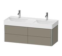 Duravit XSquare meuble sous-lavabo mural 118,4 x 46,0 cm, 4 tiroirs, pour lavabo DuraSquare 235312, XS416409292, XS416409292, Colorazione: Grigio pietra Vernice opaca Seta opaco