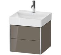 Duravit XSquare meuble sous-lavabo mural 48,4x46,0 cm, 2 tiroirs, pour lavabo DuraSquare 235350, XS416008989, XS416008989, Colorazione: Flanella Laccato lucido grigio flanella