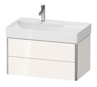 Duravit XSquare meuble sous-lavabo mural 78,4x46,0 cm, 2 tiroirs, pour lavabo DuraSquare 234880 lavabo gauche, XS416808585, XS416808585, Colorazione: Laccato lucido bianco