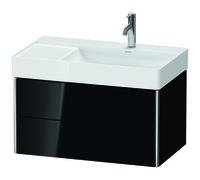 Duravit XSquare meuble sous-lavabo mural 78,4x46,0 cm, 2 tiroirs, pour lavabo DuraSquare 234980 lavabo droit, XS416904040, XS416904040, Colorazione: Laccato nero lucido