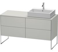 Duravit XSquare Meuble sous-lavabo sur console au sol, 4 tiroirs, vasque à droite, 1400x778x548mm, XS4923R0707, XS4923R0707, Colorazione: Grigio cemento Opaco