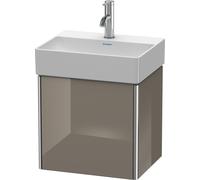 Duravit XSquare Vanity unità a parete sospesa 43,4 x 34,0 cm, 1 fermaporta a destra, per lavabo DuraSquare 073245, Colorazione: Flanella Laccato lucido grigio flanella