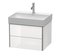 Duravit XSquare Meuble sous-lavabo suspendu, 2 tiroirs, 584x397x460mm, XS416102222, XS416102222, Colorazione: Decoro bianco lucido