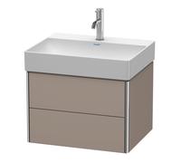 Duravit XSquare Meuble sous-lavabo suspendu, 2 tiroirs, 584x397x460mm, XS416104343, XS416104343, Colorazione: Basalto opaco decoro opaco