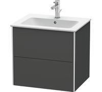 Duravit XSquare Meuble sous-lavabo suspendu, 2 tiroirs, 610x560x478mm, XS417104949, XS417104949, Colorazione: Grafite opaco Decor