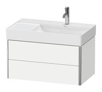 Duravit XSquare Meuble sous-lavabo suspendu, 2 tiroirs, vasque à droite, 784x397x460mm, XS416901818, XS416901818, Colorazione: Bianco opaco Decor bianco opaco