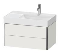 Duravit XSquare Meuble sous-lavabo suspendu, 2 tiroirs, vasque à droite, 784x397x460mm, XS416903939, XS416903939, Colorazione: Nordic White laccato opaco seta bianco nordico