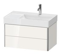 Duravit XSquare Meuble sous-lavabo suspendu, 2 tiroirs, vasque à droite, 784x397x460mm, XS416904343, XS416904343, Colorazione: Basalto opaco decoro opaco