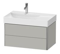 Duravit XSquare Meuble sous-lavabo suspendu, 2 tiroirs, vasque à gauche, 784x397x460mm, XS416800707, XS416800707, Colorazione: Grigio cemento Opaco