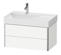 Duravit XSquare Meuble sous-lavabo suspendu, 2 tiroirs, vasque à gauche, 784x397x460mm, XS416803636, XS416803636, Colorazione: Laccato bianco seta opaco