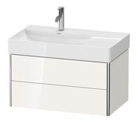 Duravit XSquare Meuble sous-lavabo suspendu, 2 tiroirs, vasque à gauche, 784x397x460mm, XS416804343, XS416804343, Colorazione: Basalto opaco decoro opaco