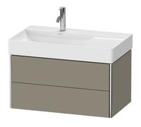 Duravit XSquare Meuble sous-lavabo suspendu, 2 tiroirs, vasque à gauche, 784x397x460mm, XS416809292, XS416809292, Colorazione: Grigio pietra Vernice opaca Seta opaco