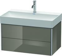 Duravit XSquare Meuble sous-lavabo suspendu 78,4x46,0 cm, 2 tiroirs, pour lavabo DuraSquare 235380, XS416208989, XS416208989, Colorazione: Flanella Laccato lucido grigio flanella