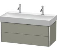 Duravit XSquare Meuble sous-lavabo suspendu 98,4 46,0 cm, 2 tiroirs, pour lavabo DuraSquare 235310, XS416309292, XS416309292, Colorazione: Grigio pietra Vernice opaca Seta opaco
