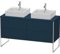 Duravit XSquare Meuble sous-vasque sur console au sol, pour deux vasques, 4 tiroirs, 1400x778x548mm, XS4926B9898, XS4926B9898, Colorazione: Laccato opaco seta blu notte
