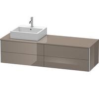Mobile da toilette Duravit XSquare sospeso 160,0 x 54,8 cm, 4 cassetti XS4914L, Colorazione: Flanella Laccato lucido grigio flanella