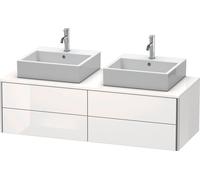 Duravit XSquare Meuble sous-vasque sur console suspendu, pour deux vasques, 4 tiroirs, 1400x400x548mm, XS4916B2222, XS4916B2222, Colorazione: Decoro bianco lucido