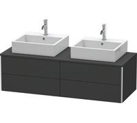 Duravit XSquare Meuble sous-vasque sur console suspendu, pour deux vasques, 4 tiroirs, 1400x400x548mm, XS4916B8080, XS4916B8080, Colorazione: Decoro grafite super opaco