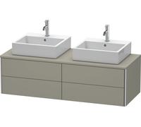Duravit XSquare Meuble sous-vasque sur console suspendu, pour deux vasques, 4 tiroirs, 1400x400x548mm, XS4916B9292, XS4916B9292, Colorazione: Grigio pietra Vernice opaca Seta opaco