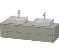 Duravit XSquare Meuble sous-vasque sur console suspendu, pour deux vasques, 4 tiroirs, 1600x400x548mm, XS4917B9292, XS4917B9292, Colorazione: Grigio pietra Vernice opaca Seta opaco