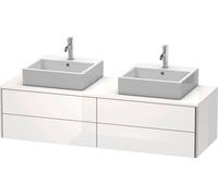 Mobile da toilette Duravit XSquare a parete sospesa 160,0 x 54,8 cm, 4 cassetti, cassetto superiore con ritaglio per sifone e grembiule, Colorazione: Decoro bianco lucido