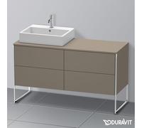 Duravit XSquare Meuble sous-lavabo sur console au sol, 4 tiroirs, vasque à gauche, 1400x778x548mm, XS4923L9090, XS4923L9090, Colorazione: Flanella Grigio seta opaco laccato opaco