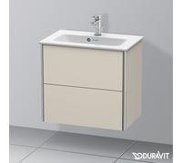 Duravit XSquare Meuble sous-lavabo Compact, suspendu, 2 tiroirs, 610x560x388mm, XS416509191, XS416509191, Colorazione: Taupe Opaco