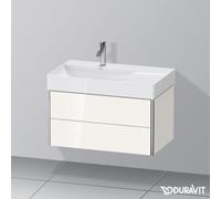 Duravit XSquare Meuble sous-lavabo suspendu, 2 tiroirs, vasque à gauche, 784x397x460mm, XS416802222, XS416802222, Colorazione: Decoro bianco lucido