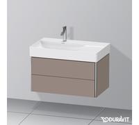 Duravit XSquare Meuble sous-lavabo suspendu, 2 tiroirs, vasque à gauche, 784x397x460mm, XS416804343, XS416804343, Colorazione: Basalto opaco decoro opaco