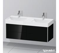 Duravit XSquare Meuble sous-lavabo suspendu, 2 tiroirs, 1184x397x460mm, XS416404040, XS416404040, Colorazione: Laccato nero lucido