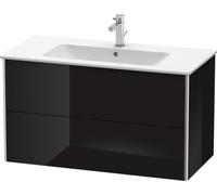 Duravit XSquare Vanity, meuble sous-lavabo mural 101,0 x 47,8 cm, 2 tiroirs, pour lavabo ME by Starck 233610, XS417304040, XS417304040, Colorazione: Laccato nero lucido