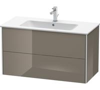 Duravit XSquare Vanity, meuble sous-lavabo mural 101,0 x 47,8 cm, 2 tiroirs, pour lavabo ME by Starck 233610, XS417308989, XS417308989, Colorazione: Flanella Laccato lucido grigio flanella