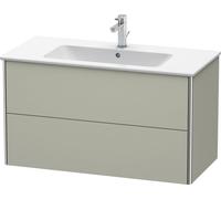 Duravit XSquare Vanity, meuble sous-lavabo mural 101,0 x 47,8 cm, 2 tiroirs, pour lavabo ME by Starck 233610, XS417306060, XS417306060, Colorazione: Taupe seta opaco laccato opaco