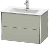 Duravit XSquare Vanity, meuble sous-lavabo mural 81,0 x 47,8 cm, 2 tiroirs, pour lavabo ME by Starck 233683, XS417206060, XS417206060, Colorazione: Taupe seta opaco laccato opaco