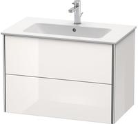 Duravit XSquare Vanity, meuble sous-lavabo mural 81,0 x 47,8 cm, 2 tiroirs, pour lavabo ME by Starck 233683, XS417208585, XS417208585, Colorazione: Laccato lucido bianco